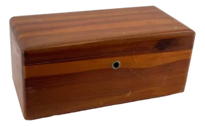 Vintage Lane Cedar Dresser Jewelry Trinket Chest - No Key 9" X 4" X 4" 1940s