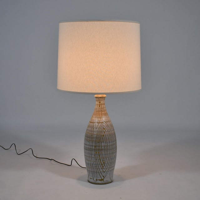 Mid-Century Modern Design Technics Style Ceramic Lamp For Sale - Image 3 of 7
