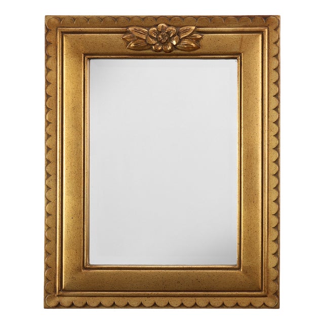 Vintage Rectangular Gilt Resin Mirror from Deknudt, Belgium, 1950s For Sale
