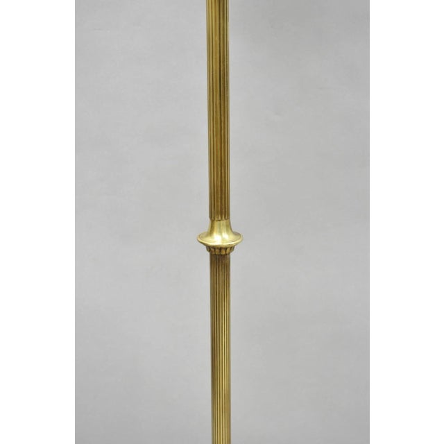 Antique Art Deco Brass & Green Onyx Paw Foot Victorian Pole Floor Lamp For Sale In Philadelphia - Image 6 of 15