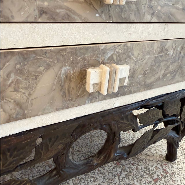 Metal 1980’s Tessellated Stone Chest of Drawers/Jewelry Armoir For Sale - Image 7 of 12