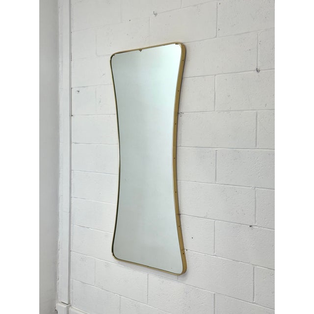 Mid-Century Modern Shaped Brass Mirror, 1950s For Sale - Image 3 of 13