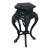 Antique Chinese Ebonized Carved Wood Marble Inset Plant Stand For Sale