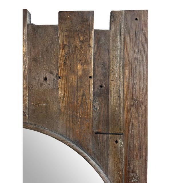 Contemporary Salvaged Round Fence Mirror For Sale - Image 3 of 5