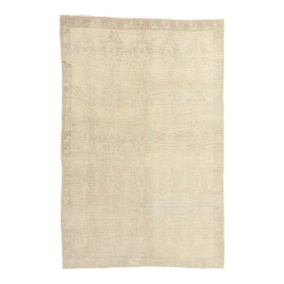 Vintage Muted Turkish Oushak Rug - 04'08 X 07'00 For Sale