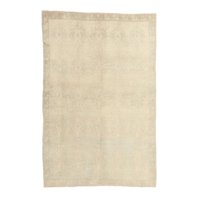 Vintage Muted Turkish Oushak Rug - 04'08 X 07'00 For Sale