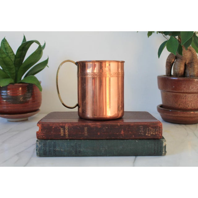 Vintage Copper Mug W/ Brass Handle For Sale - Image 4 of 7