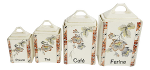 French Decorative Boxes in Ceramic, 1940, Set of 4