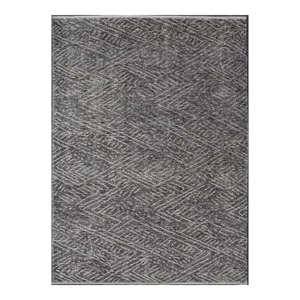 Modern Gray-Blue Rug Crosshatch Design by Keivan Woven Arts 6'0 X 9'0