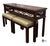 Henkel Harris Vintage Henkel Harris Virginia Galleries Collection Chippendale Style Mahogany Console Table & Pair of Upholstered Stools For Sale - Image 4 of 12