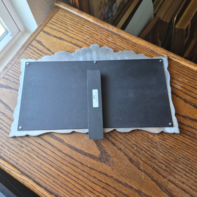 1990s Handcrafted Mexian Pewter Triple Triptych Photo Picture Frame Folk Art 15.5 X 10 For Sale - Image 13 of 17