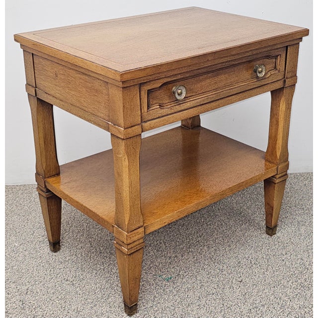 Mid Century Italian Tuscan Style Walnut Single Drawer Bedside Table For Sale - Image 9 of 9