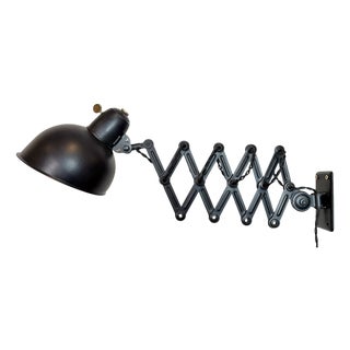 Bauhaus Industrial Black Scissor Wall Lamp from Christian Dell, 1930s For Sale