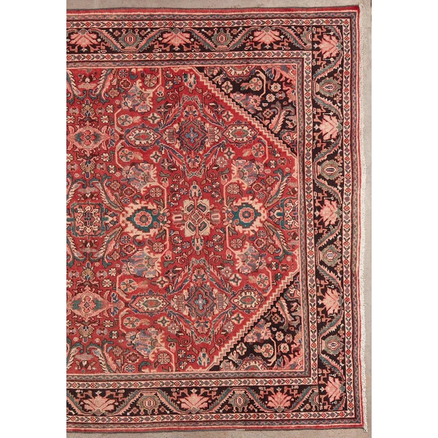 Vintage Persian Mahal Wool Rug For Sale - Image 4 of 13
