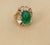 7 Carat Elongated Oval Emerald Cabochon 14 Karat Rose Gold Cocktail Ring Vintage For Sale In New York - Image 6 of 18