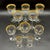 French Belle Époque Hand-Blown and Hand-Gilded Glass Champagne Coupes, Wine, Port and Liqueur Glasses, 1900s, Set of 18 For Sale - Image 14 of 18