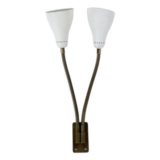 Mid-Century Modern Gooseneck Wall Lamp, Italy, 1950s For Sale