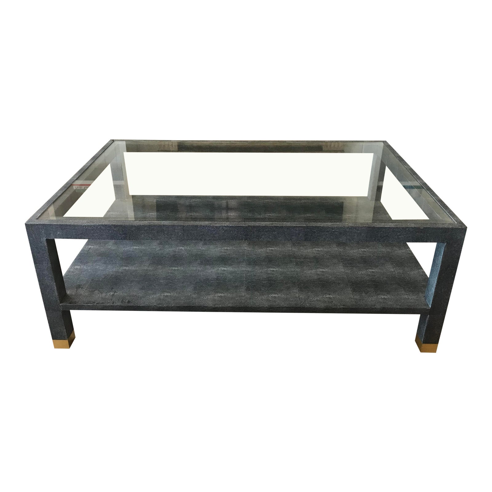 Lafeu Faux Shagreen Coffee Table by Made Goods | Chairish