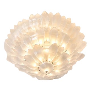 Sanded Petals Murano Glass Flush Mount by Simoeng For Sale