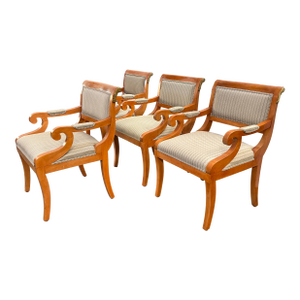 Neoclassical Influenced Vintage Armchairs, Set of Four
