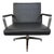 Mid-Century Modern Chromcraft Black Leather Swivel Chair For Sale