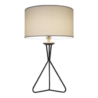 Modern Futuristic Hairpin Tripod Brass Table Lamp 1950's Lightolier Gerald Thurston For Sale