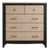 Late 20th Century Refinished Modern Two-Tone Maple & Black 5-Drawer Chest Dresser With Brass Hardware For Sale