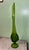 1970s Mid Century Viking Style Swung Glass Vase Chartreuse to Emerald Green Pedestal Art Glass 13.5” For Sale - Image 5 of 6