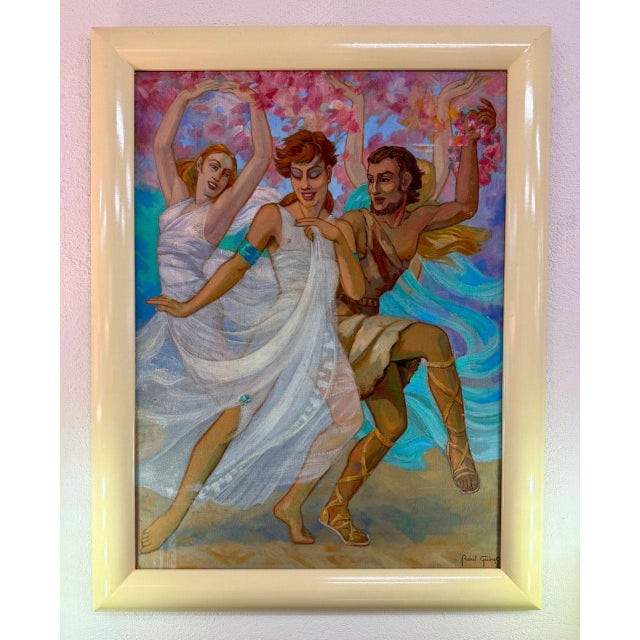 French Art Deco painting entitled “Printemps” (“Spring”), created by Raoul Guinet in the 1940s. Executed in oil on canvas,...