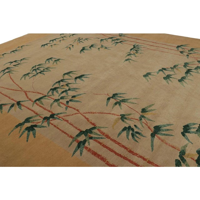 2010s Rug & Kilim’s Chinese Art Deco Style Rug in Beige With Floral Patterns For Sale - Image 5 of 7