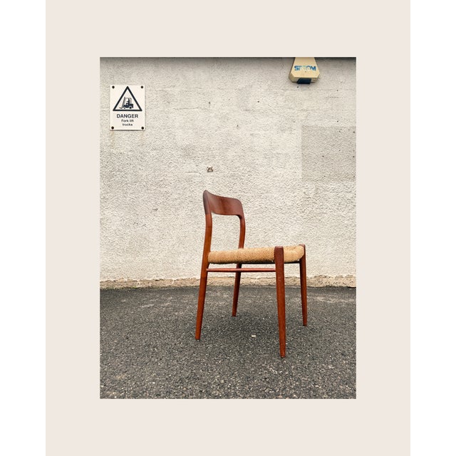 Wood Vintage Model 75 Teak Dining Chairs by Niels Otto Møller, 1960s, Set of 4 For Sale - Image 7 of 8