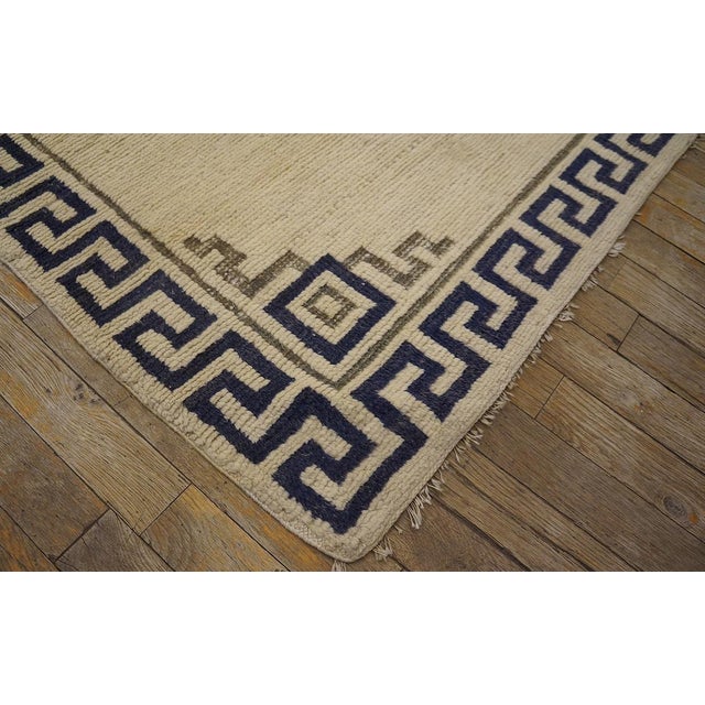Strikingly Ivory Background and Chinoiserie Pattern Antique Chinese Mongolian Runner For Sale - Image 10 of 10