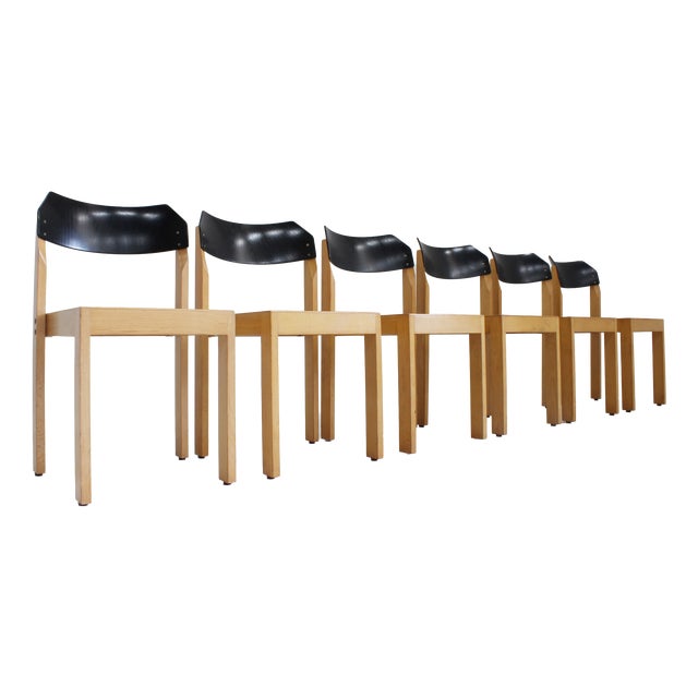 Vintage Stackable Dining Chairs, 1970s, Set of 6 For Sale