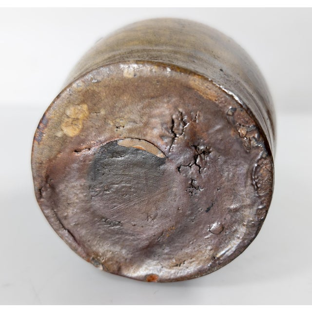 19th Century Rustic American New England Redware Miniature Ovoid Jug For Sale - Image 13 of 17