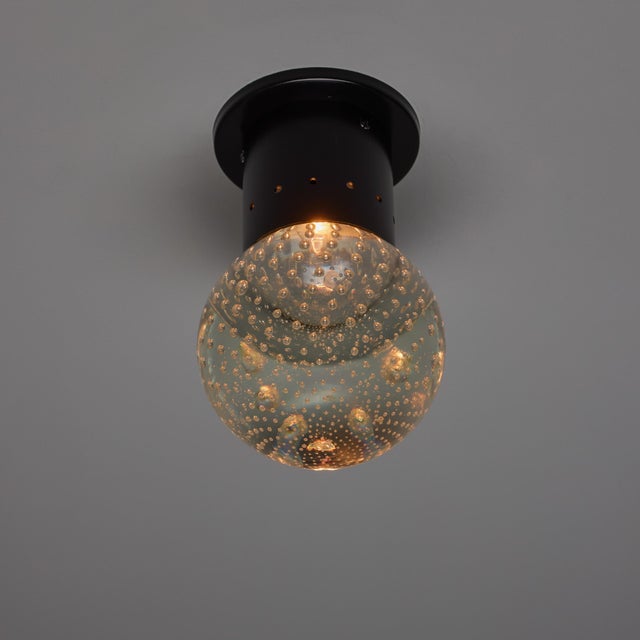 1960s 1960s Gino Sarfatti Seguso Bubble Glass Wall or Ceiling Lamp for Arteluce For Sale - Image 5 of 18