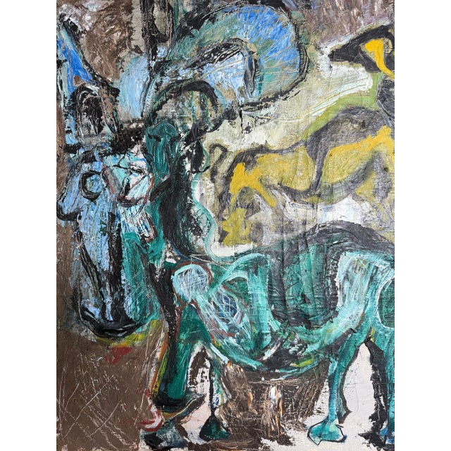 Textile Mid 20th Century Abstract Expressionist Figure With Animals For Sale - Image 7 of 10