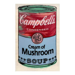 Steve Kaufman, Campbell's Cream of Mushroom Soup (Hand Signed Embellished Canvas)