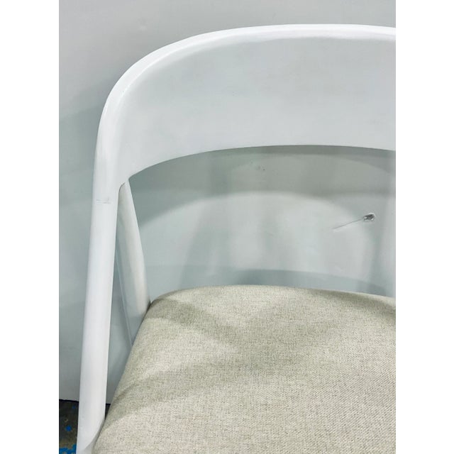Modern White Wood Curved Back Dinnng Chairs Set .Of 4 For Sale In Atlanta - Image 6 of 8