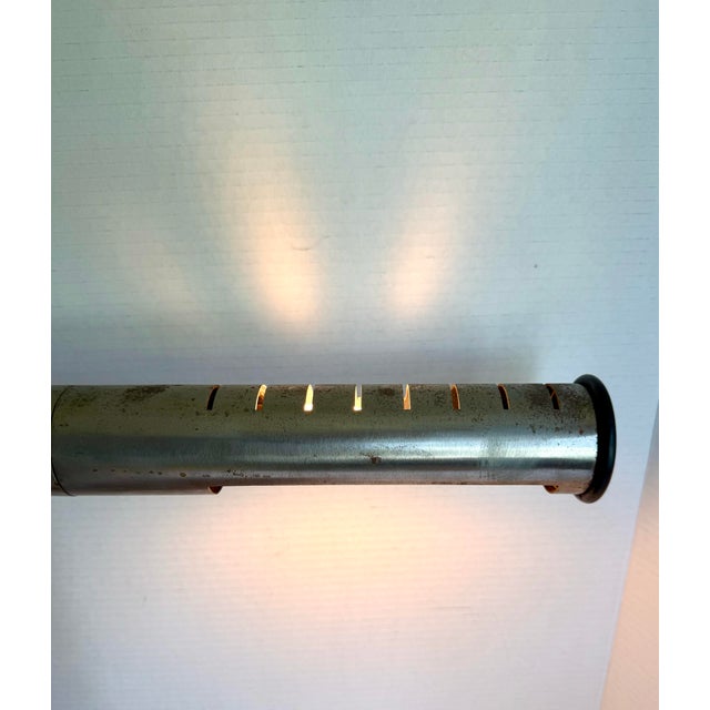 1960s Industrial Modernist Patinated Brushed Steel Adjustable Desk Task Lamp For Sale - Image 12 of 16