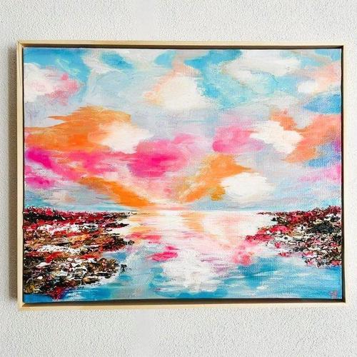 Bring the colors of a unique sunset into your home with “Mister Pink Sky”. Are you looking for a special piece of art for...