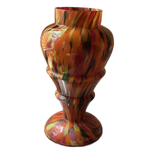 Antique Bohemian Baluster Vase from Kralik, 1920s For Sale