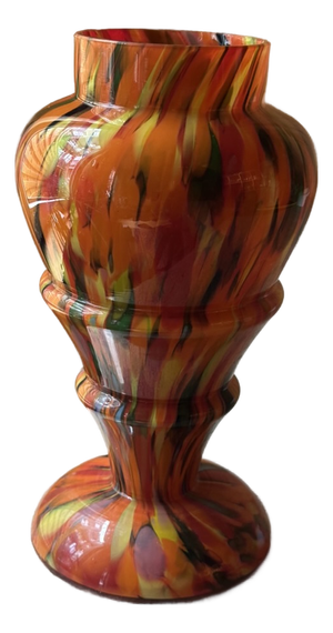 Antique Bohemian Baluster Vase from Kralik, 1920s