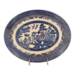 Churchill Blue Willow Large Serving Platter 14.5" For Sale