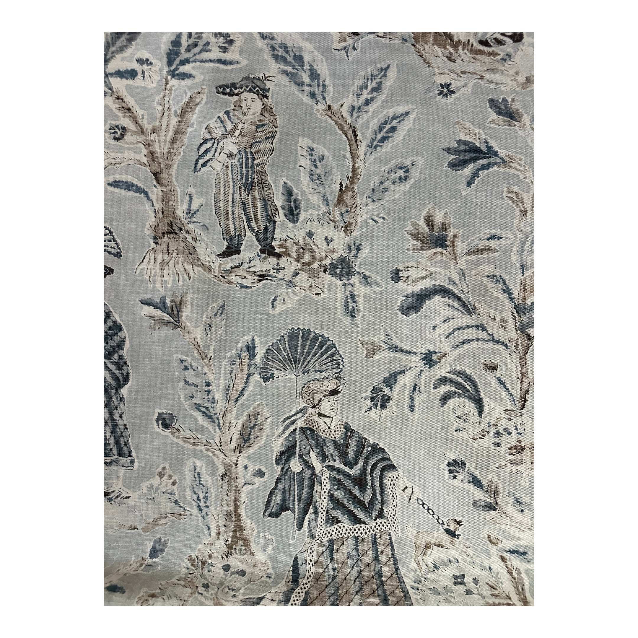 Tissu Thibaut Royale Toile Aqua - 1 1/2 Yards - Lin/Coton - Pour Rideaux/Coussin