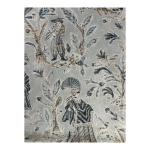 Thibaut F972575 Royale Toile Aqua Fabric 1 1/2 Yards