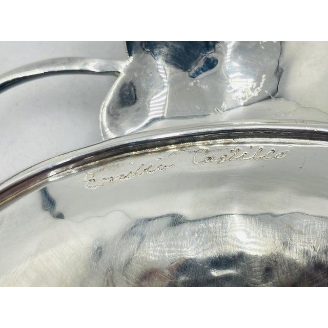 1980s Whimsical Silver-Plate & Malachite Serving Tray by Emilia Castillo, Mexican Art For Sale - Image 14 of 16