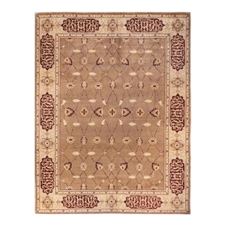 Eclectic, One-of-a-Kind Hand-Knotted Area Rug - Beige, 9' 1" x 11' 10" For Sale