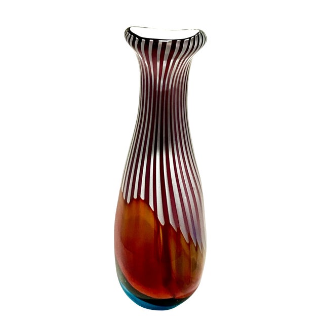 Anzolo Fuga 1950s AVeM Murano Hand-Blown Vase | Attributed to Anzolo Fuga | Astrale Series Italian Art Glass For Sale - Image 4 of 8