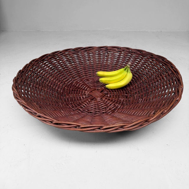 1960s Large Japanese Handwoven Rattan Basket Bowl, 1960s-1970s For Sale - Image 5 of 15
