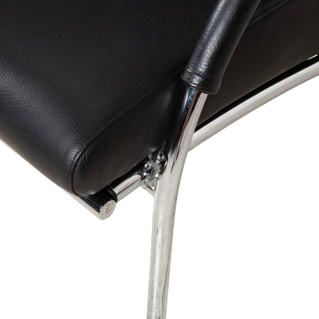 Rocky Lounge Chair in Black Leather from IP Design For Sale - Image 9 of 18